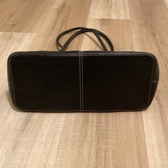 FOSSIL Black Leather Shoulder Purse Handbag - Picture 2 of 8